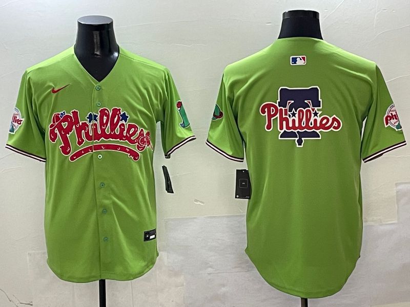 Men Philadelphia Phillies Blank Green Five generations Joint Name 2025 Nike MLB Jersey style 7->philadelphia phillies->MLB Jersey